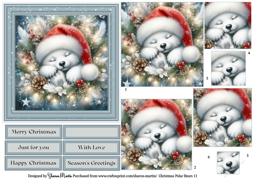 Christmas Polar Bears 11 Topper, Pyramage Layers and sentiments