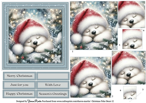Christmas Polar Bears 12 Topper, Pyramage Layers and sentiments