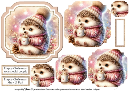 Hot Chocolate Hedgies 9 Topper, Pyramage and Sentiments