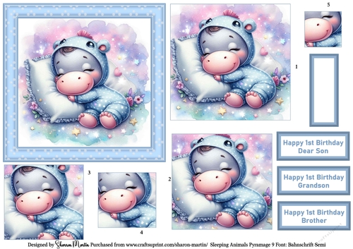 Sleeping Animals 9 Topper, Pyramage and Sentiments