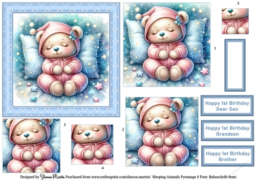 Sleeping Animals 8 Topper, Pyramage and Sentiments