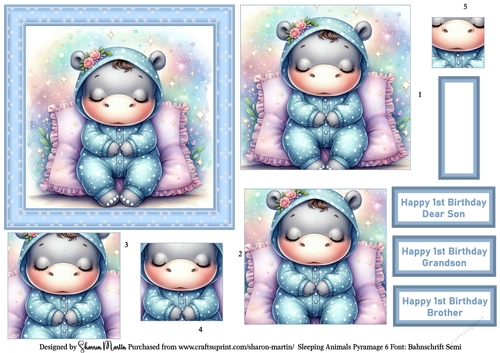 Sleeping Animals 6 Topper, Pyramage and Sentiments