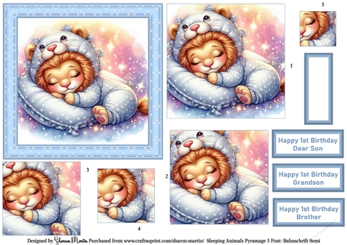 Sleeping Animals 5 Topper, Pyramage and Sentiments