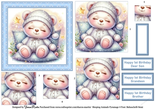 Sleeping Animals 4 Topper, Pyramage and Sentiments