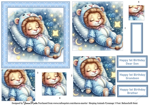 Sleeping Animals 3 Topper, Pyramage and Sentiments