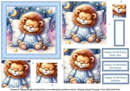 Sleeping Animals 1 Topper, Pyramage and Sentiments
