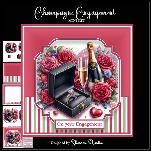 8x8 Champagne Engagment Mini Kit - x5 A4 Sheets 