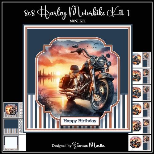 8x8 Harley Motobikes Mini Kit - x9 A4 Sheets