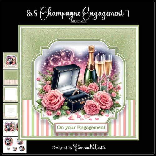 8x8 Champagne Engagment 1 Mini Kit - x6 A4 Sheets 