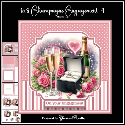 8x8 Champagne Engagment 4 Mini Kit - x6 A4 Sheets 