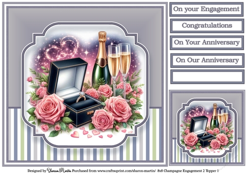 8x8 Champagne Engagement (Lilac) Topper 1