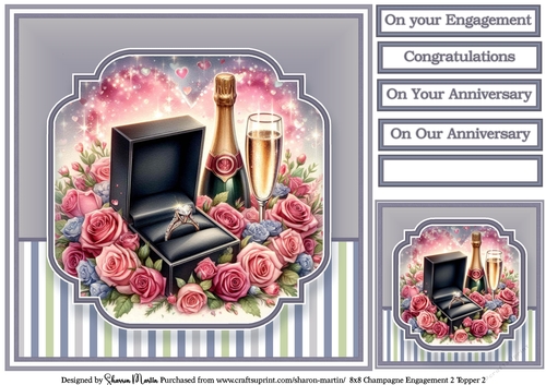 8x8 Champagne Engagement (Lilac) Topper 2