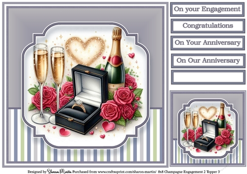 8x8 Champagne Engagement (Lilac) Topper 3