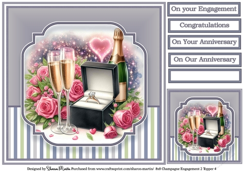 8x8 Champagne Engagement (Lilac) Topper 4