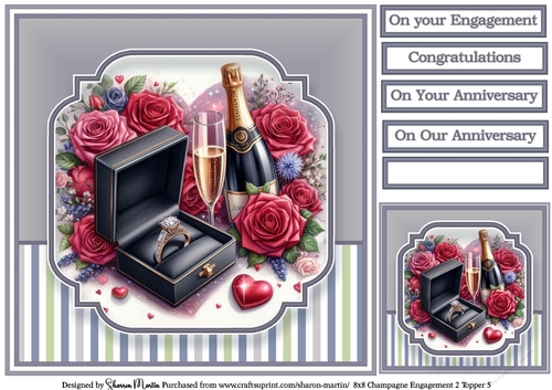 8x8 Champagne Engagement (Lilac) Topper 5