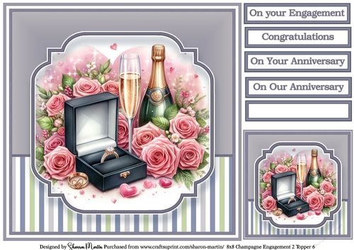 8x8 Champagne Engagement (Lilac) Topper 6