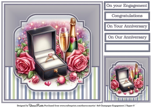 8x8 Champagne Engagement (Lilac) Topper 8