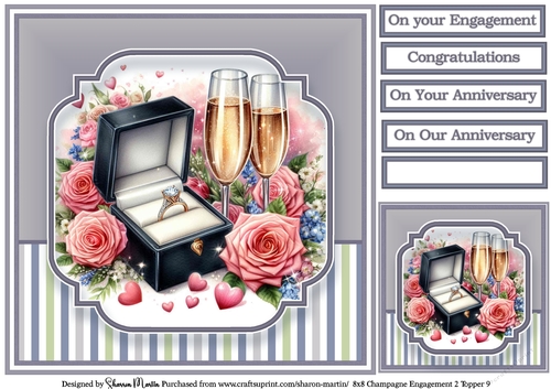 8x8 Champagne Engagement (Lilac) Topper 9