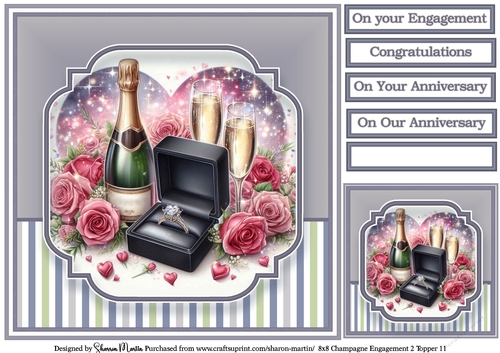 8x8 Champagne Engagement (Lilac) Topper 11