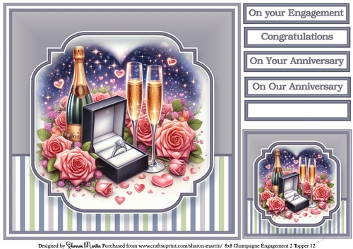 8x8 Champagne Engagement (Lilac) Topper 12
