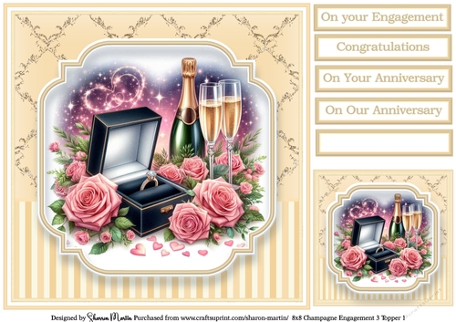 8x8 Champagne Engagement (Yellow) Topper 1