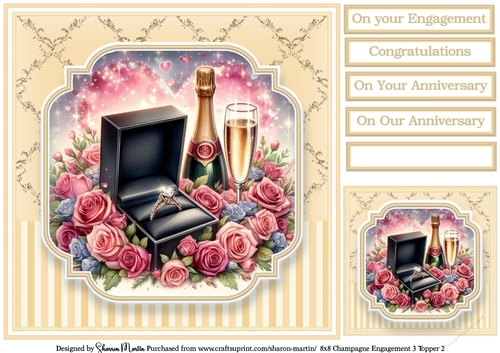 8x8 Champagne Engagement (Yellow) Topper 2