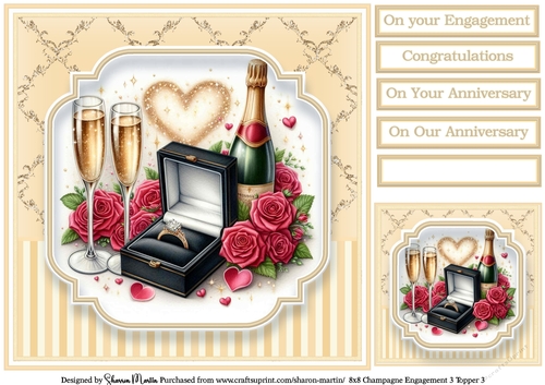 8x8 Champagne Engagement (Yellow) Topper 3