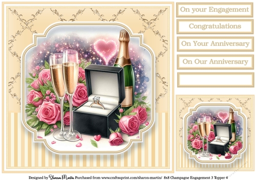 8x8 Champagne Engagement (Yellow) Topper 4