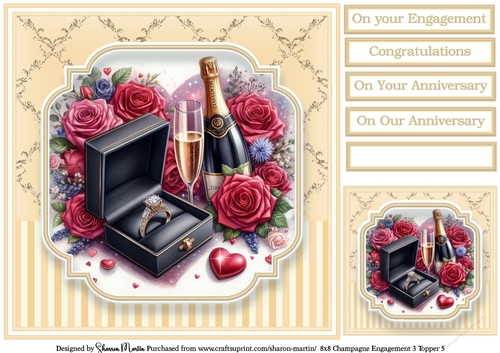 8x8 Champagne Engagement (Yellow) Topper 5