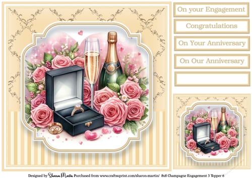 8x8 Champagne Engagement (Yellow) Topper 6