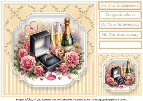 8x8 Champagne Engagement (Yellow) Topper 7