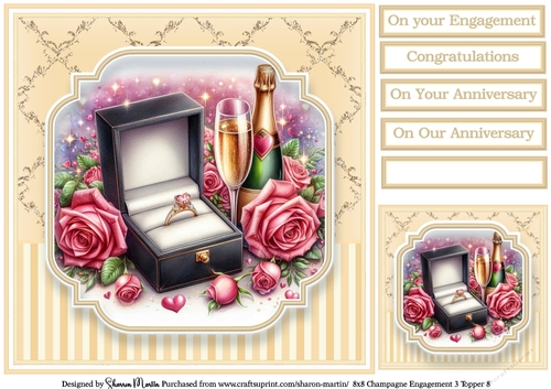 8x8 Champagne Engagement (Yellow) Topper 8