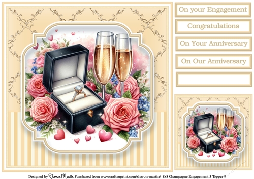 8x8 Champagne Engagement (Yellow) Topper 9