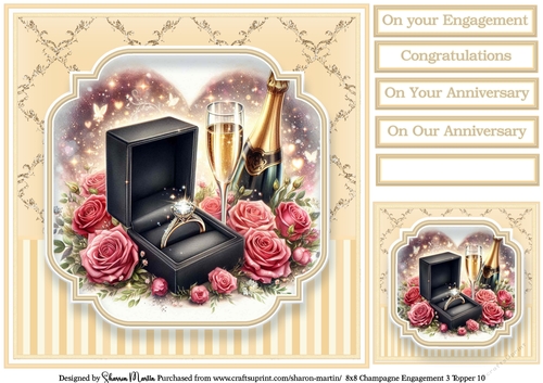 8x8 Champagne Engagement (Yellow) Topper 10
