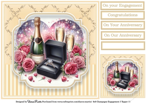 8x8 Champagne Engagement (Yellow) Topper 11