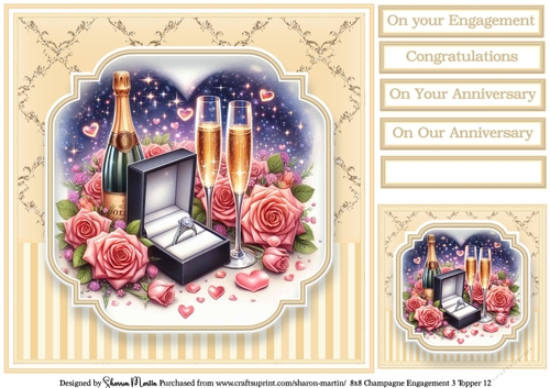 8x8 Champagne Engagement (Yellow) Topper 12