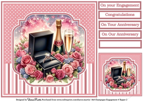 8x8 Champagne Engagement 4 (Pink) Topper 2
