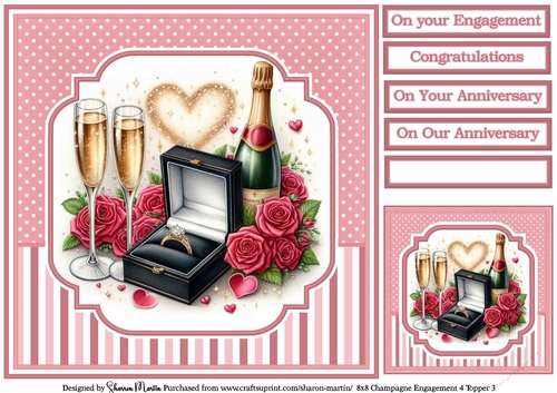 8x8 Champagne Engagement 4 (Pink) Topper 3
