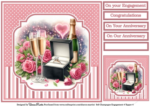 8x8 Champagne Engagement 4 (Pink) Topper 4