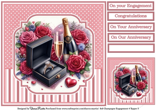 8x8 Champagne Engagement 4 (Pink) Topper 5