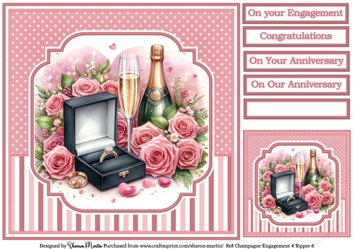 8x8 Champagne Engagement 4 (Pink) Topper 6