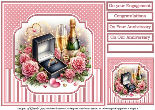8x8 Champagne Engagement 4 (Pink) Topper 7