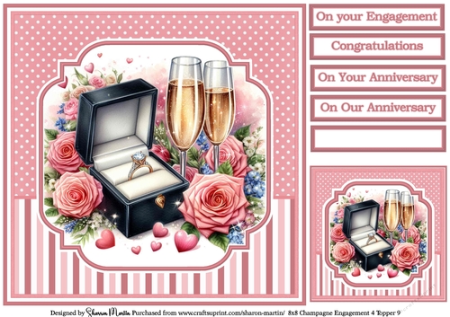 8x8 Champagne Engagement 4 (Pink) Topper 9