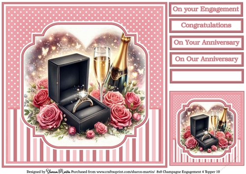 8x8 Champagne Engagement 4 (Pink) Topper 10
