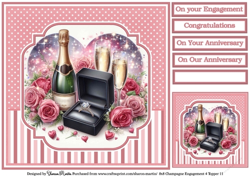 8x8 Champagne Engagement 4 (Pink) Topper 11