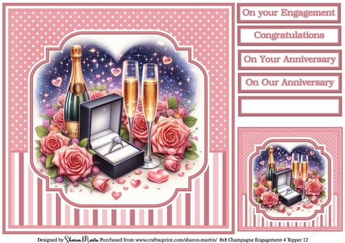 8x8 Champagne Engagement 4 (Pink) Topper 12