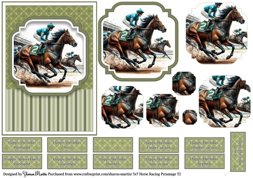 5x7 Horse Racing T2