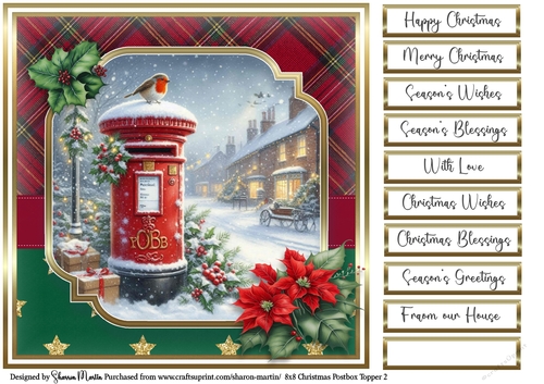 8x8 Christmas Postbox 2 with Sentiments