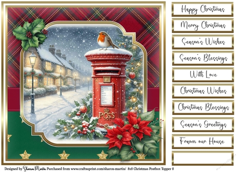 8x8 Christmas Postbox 8 with Sentiments