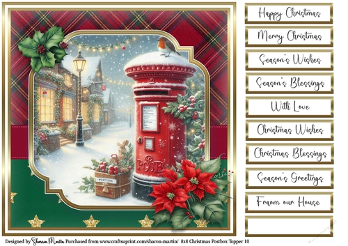 8x8 Christmas Postbox 10 with Sentiments